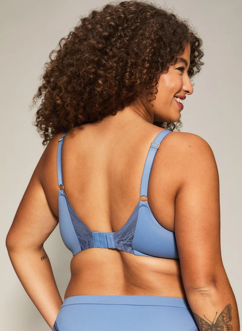 آن سمرز آن سمرز شارلوت مبطن بفتحة صدر خفيفة باللون الأزرق الفاتح